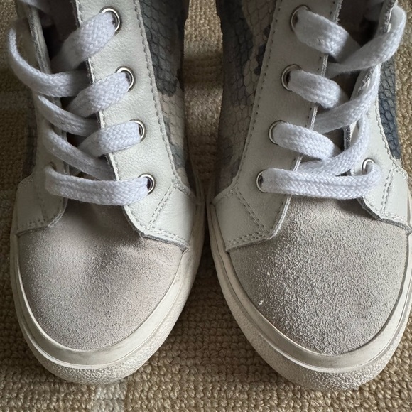Havana Vintage Camo Star Heeled High Top Sneakers Gray White Lace-Up Shoes 9 - Picture 9 of 14